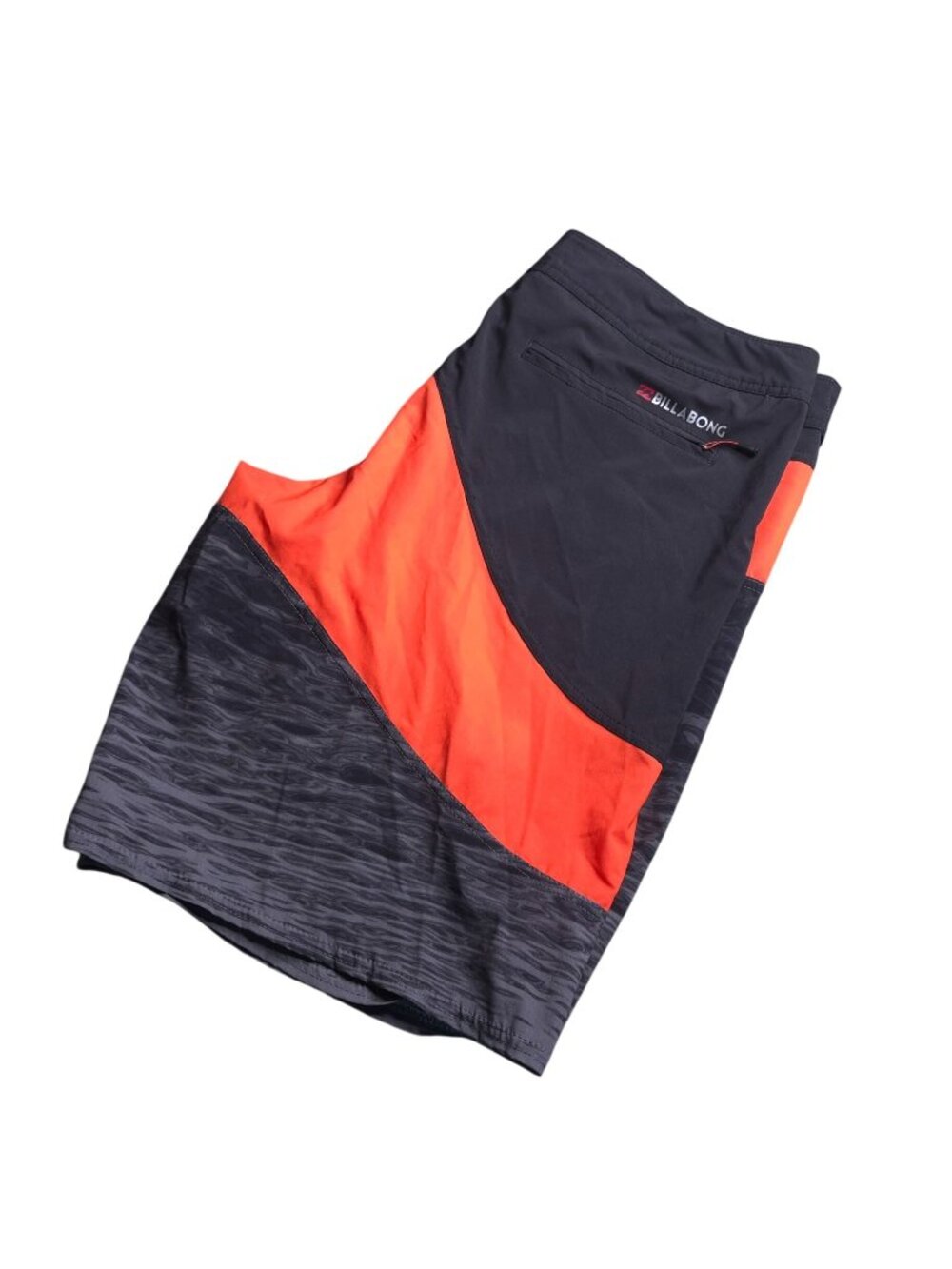Billabong Platinum X Mens Boardshorts 38 Black Orange Swimwear Back Pocket